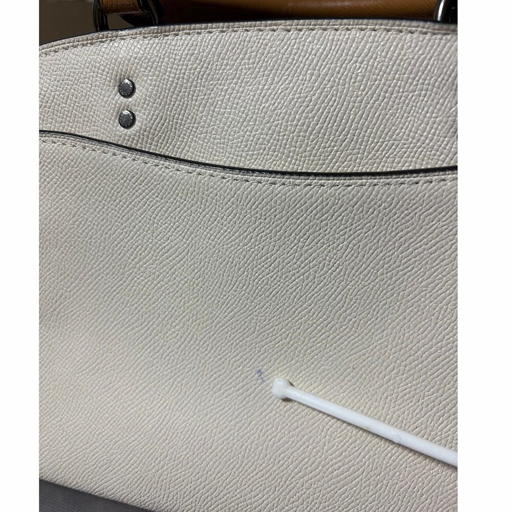 Coach Mini Lillie Carryall Cream Pink Navy Tan GREAT Condition Satchel Crossbody - Picture 4 of 12